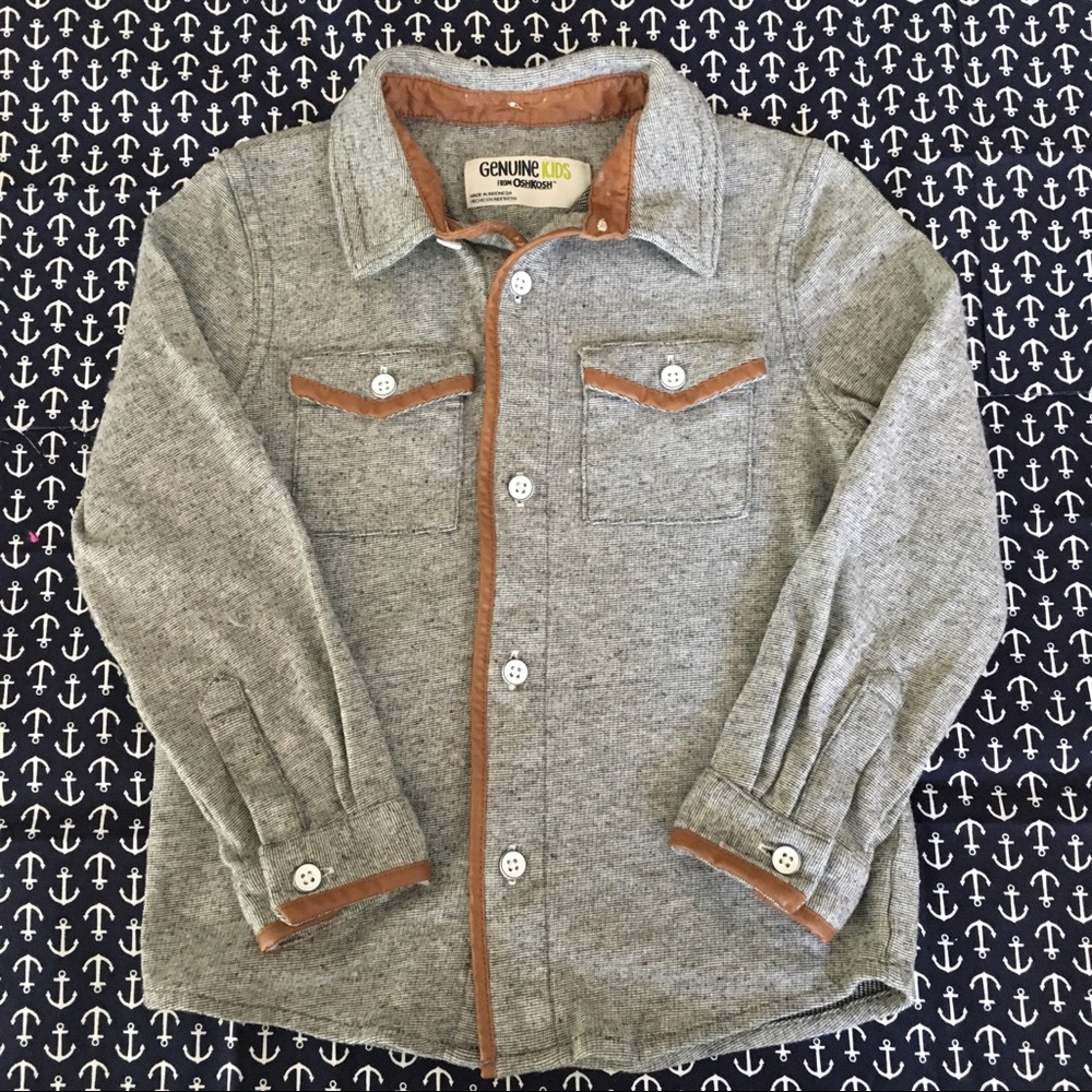 ⭐️ Gray Knit Western Button Down Shirt